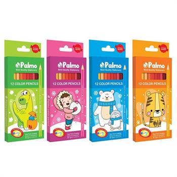 مدادرنگی 12رنگ جعبه مقوایی پالمو